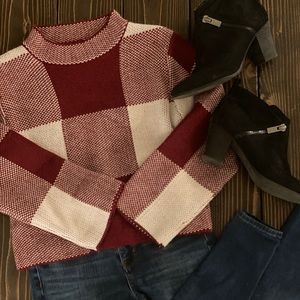 Plaid Cropped Sweater